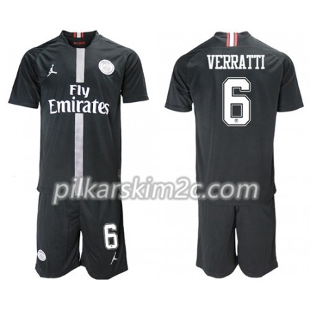 Koszulka Paris Saint-Germain Verratti 6 Jordan Czarny Dziecięca Trzeciej 2018-2019 - Koszulki Piłkarskie